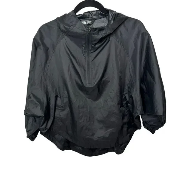 The North Face Pullover Jacket Windbreaker Women Hooded Black Logo Pockets Small - Picture 3 of 11